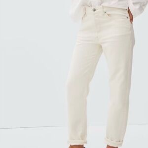 Everlane The Rigid Slouch Jean Organic Cotton Cream Ivory Size 26 NWT